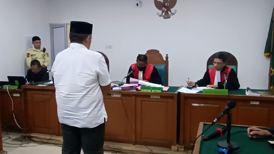 Sidang korupsi penguasaan lahan negara menjatuhkan vonis 3 tahun penjara kepada terdakwa Amin Mansur, lebih ringan dari tuntutan Jaksa. Foto: Heru Wahyudi/PALTV