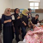 Satgas PMPB Sumsel tunjukkan kepedulian jenguk anggota Srikandi yang dirawat di Rumah Sakit Bunda, Palembang. Foto: Mgs M Fikri Adriansyah -- PALTV